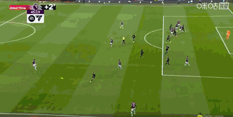 第45分钟，沃克传中，图安泽贝抢点扳平比分，热刺1-1