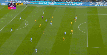 第45+2分钟，塞门约再下一城，曼城2-0狼队